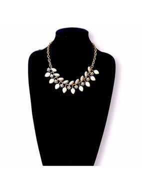 LEE ANGEL for NEIMAN MARCUS Metallic Gray & White Statement Necklace​ | NWT